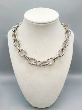 David Yurman Oval Link Necklace in Sterling Silver - 23mm - 18"